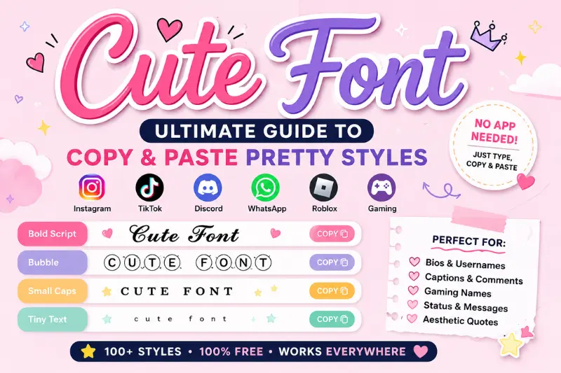 Cute Font Generator – Copy & Paste Pretty Text Styles